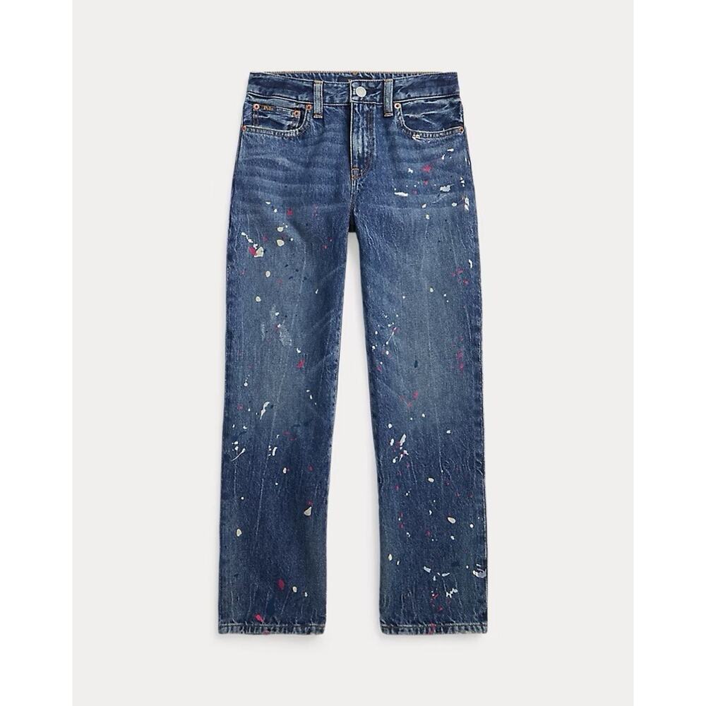 Polo Ralph Lauren Girls‎ High-Rise Straight Paint-Splatter Jean Size 14